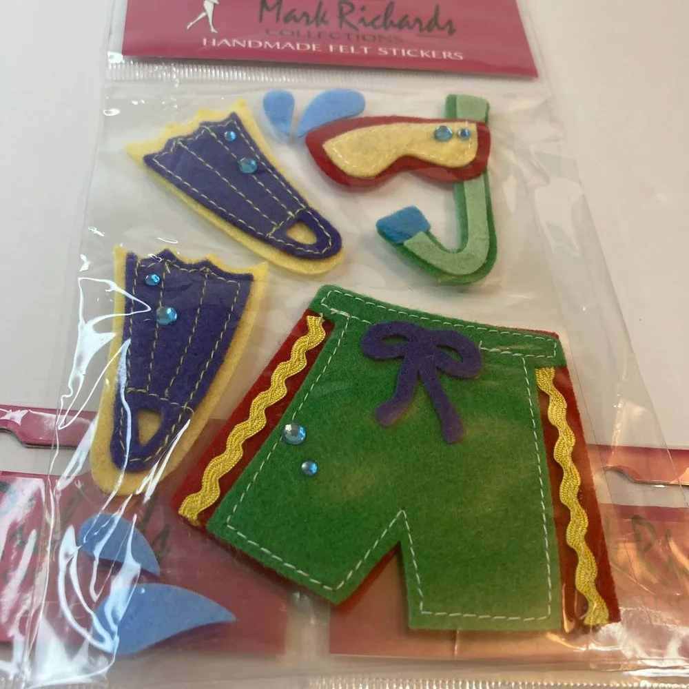Scrapbook Embellishments Felt Stickers Beach Bee Boat Scuba Paper Crafts Cards